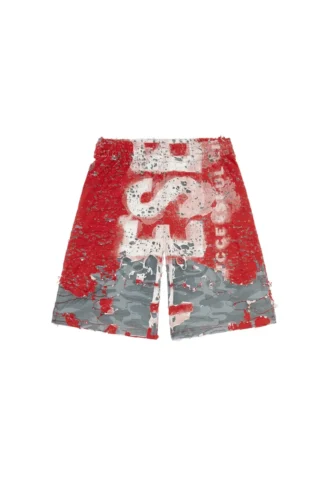 Shorts mit p-eel-Logo aus Destroyed-Jersey