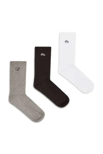 skm-d-oval 3er-Pack Baumwollsocken mit Oval D-Stickerei