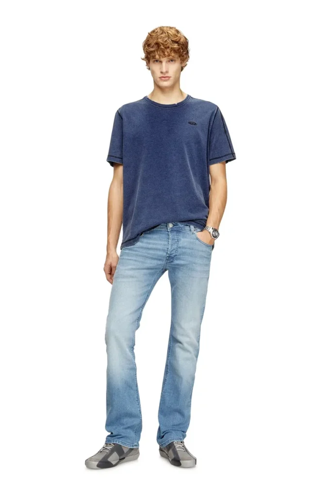 t-adjind-new Distressed T-Shirt mit Denim-Effekt t-adjind-new Distressed T-Shirt mit Denim-Effekt