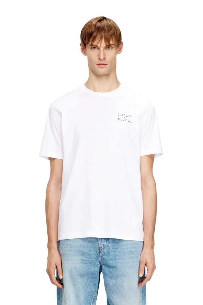 t-adjust-v5 Reguläres Baumwoll-T-Shirt mit Puffdruck