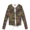 t-afry Strickjacke mit gemischten Camouflage-Prints