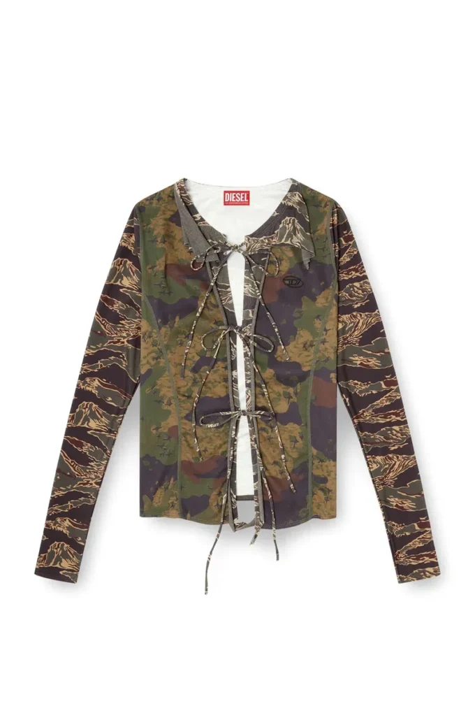 t-afry Strickjacke mit gemischten Camouflage-Prints