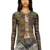 t-afry Strickjacke mit gemischten Camouflage-Prints