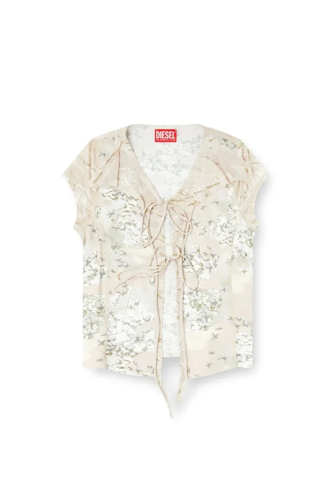 t-afrymy Binde-Top mit gemischten Camouflage-Prints t-afrymy Binde-Top mit gemischten Camouflage-Prints