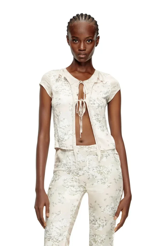 t-afrymy Binde-Top mit gemischten Camouflage-Prints t-afrymy Binde-Top mit gemischten Camouflage-Prints