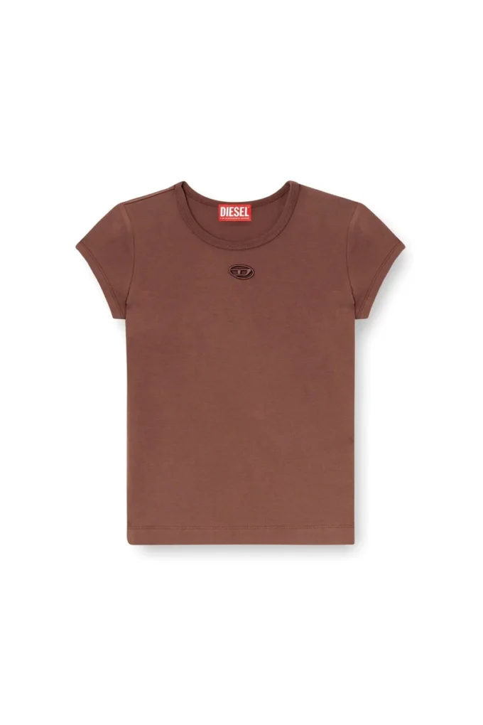 t-angie-od T-Shirt mit ausgeschnittenem, gesticktem Logo