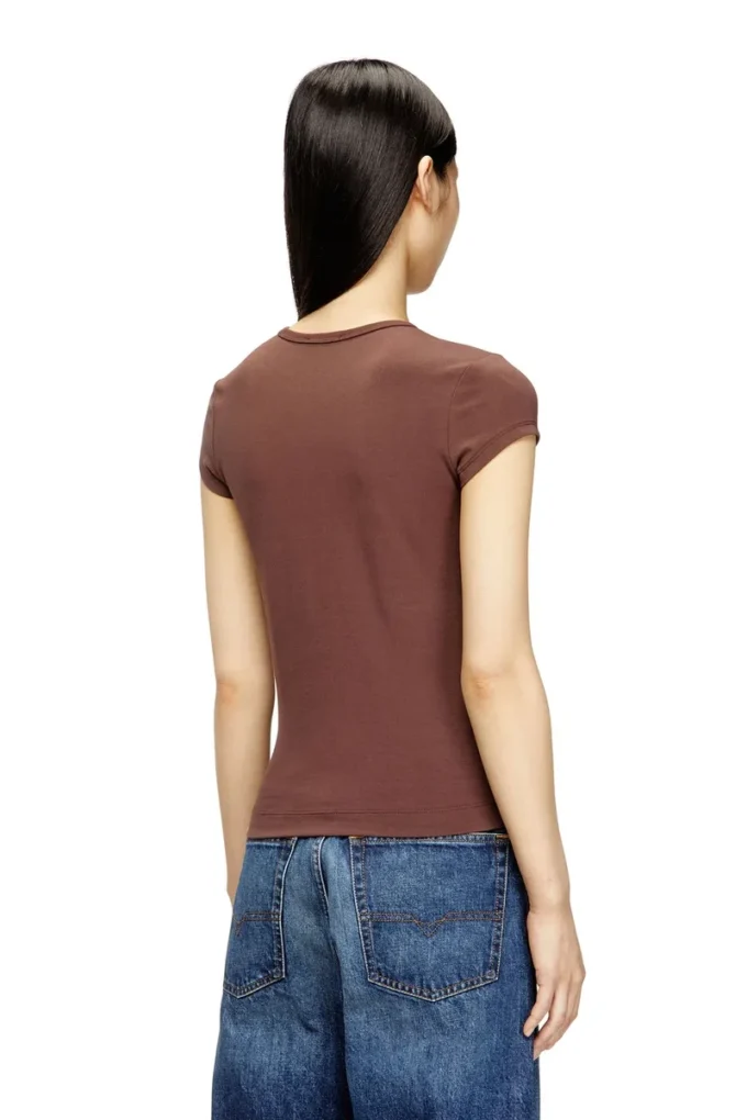t-angie-od T-Shirt mit ausgeschnittenem, gesticktem Logo