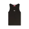 t-anki-od Schlank geschnittenes, geripptes Tanktop mit metallischem Oval D t-anki-od Schlank geschnittenes, geripptes Tanktop mit metallischem Oval D