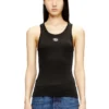 t-anki-od Schlank geschnittenes, geripptes Tanktop mit metallischem Oval D t-anki-od Schlank geschnittenes, geripptes Tanktop mit metallischem Oval D