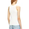 t-anki-od Schlank geschnittenes, geripptes Tanktop mit metallischem Oval D