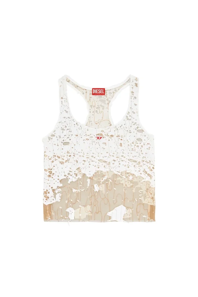 t-bils-dev Tüll-Tanktop mit Destroyed-Jersey