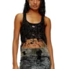 t-bils-dev Tüll-Tanktop mit Destroyed-Jersey