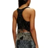 t-bils-dev Tüll-Tanktop mit Destroyed-Jersey