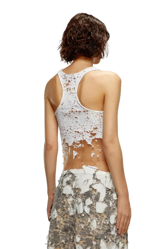 t-bils-dev Tüll-Tanktop mit Destroyed-Jersey