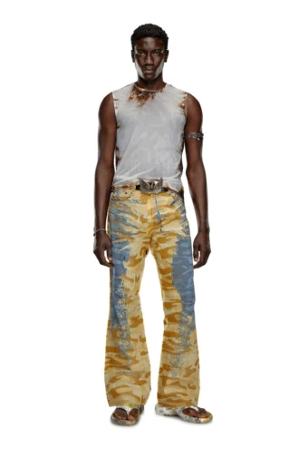 t-bisco-burn-art Tüll-Oberteil mit brennendem Plastikdruck