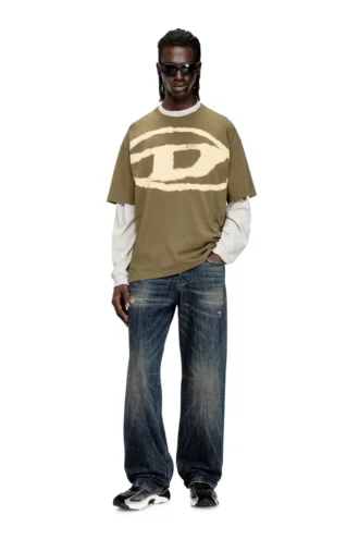 t-boxt-bleach T-Shirt mit gebleichtem Oval D-Logo