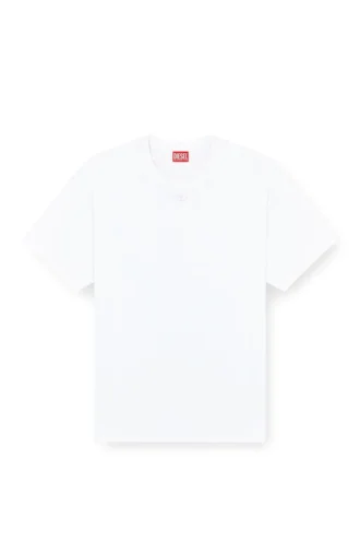 t-boxt-dco Lockeres Baumwoll-T-Shirt mit ovaler D-Stickerei