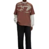t-boxt-n14 T-Shirt mit Distressed-Flock-Logo