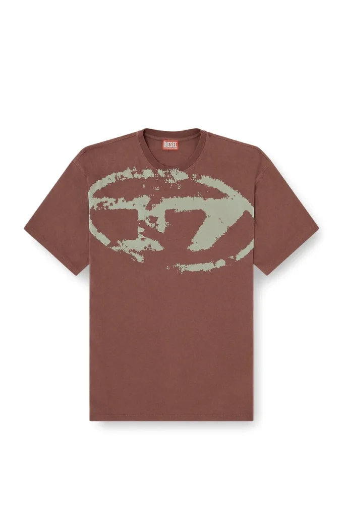 t-boxt-n14 T-Shirt mit Distressed-Flock-Logo