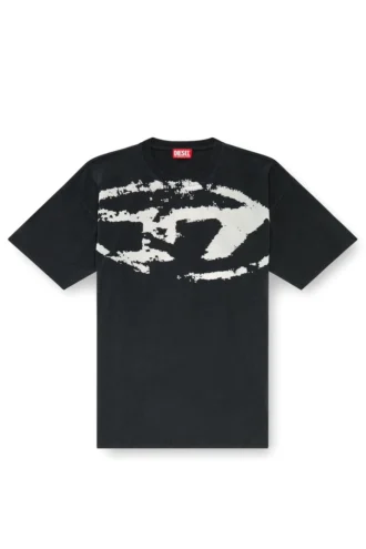 t-boxt-n14 T-Shirt mit Distressed-Flock-Logo