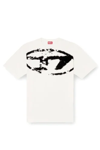 t-boxt-n14 T-Shirt mit Distressed-Flock-Logo