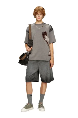t-boxt-peeloff Peel-off-T-Shirt mit Adlerprint