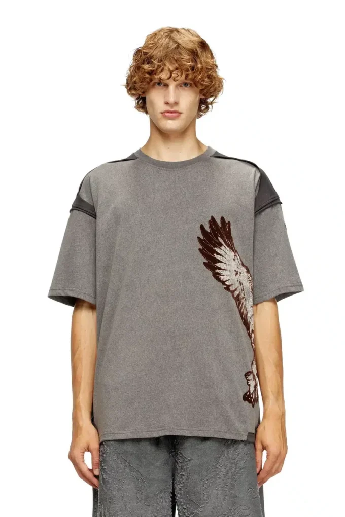t-boxt-peeloff Peel-off-T-Shirt mit Adlerprint t-boxt-peeloff Peel-off-T-Shirt mit Adlerprint