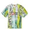 t-boxt-r13 T-Shirt mit Trompe-l’œil-Print in Cracked-Optik