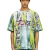 t-boxt-r13 T-Shirt mit Trompe-l’œil-Print in Cracked-Optik