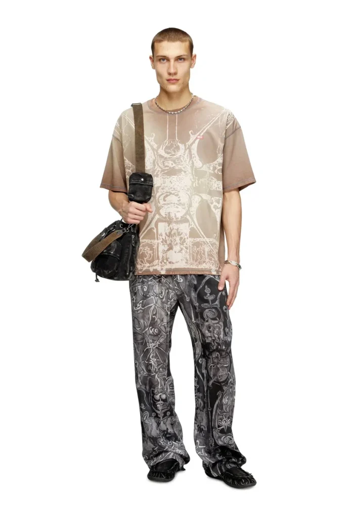 t-boxt-t13 T-Shirt mit tonalem mittelalterlichem Aufdruck t-boxt-t13 T-Shirt mit tonalem mittelalterlichem Aufdruck