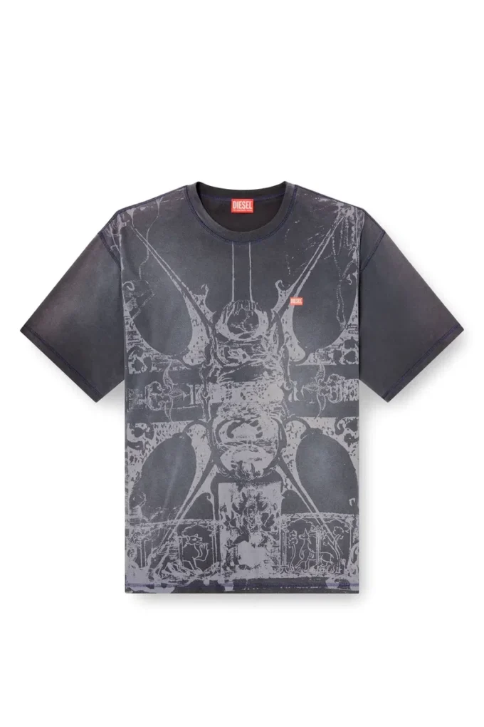 t-boxt-t13 T-Shirt mit tonalem mittelalterlichem Aufdruck t-boxt-t13 T-Shirt mit tonalem mittelalterlichem Aufdruck