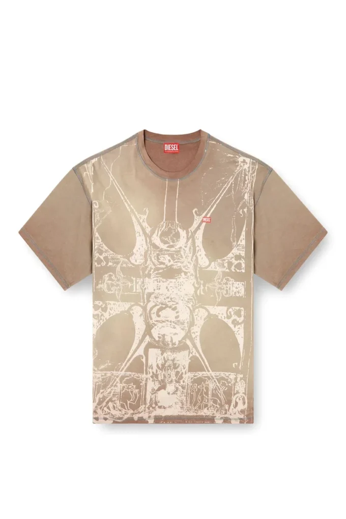 t-boxt-t13 T-Shirt mit tonalem mittelalterlichem Aufdruck t-boxt-t13 T-Shirt mit tonalem mittelalterlichem Aufdruck
