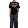 t-boxt-t21 Baumwoll-T-Shirt mit Hai-Mund-Print t-boxt-t21 Baumwoll-T-Shirt mit Hai-Mund-Print