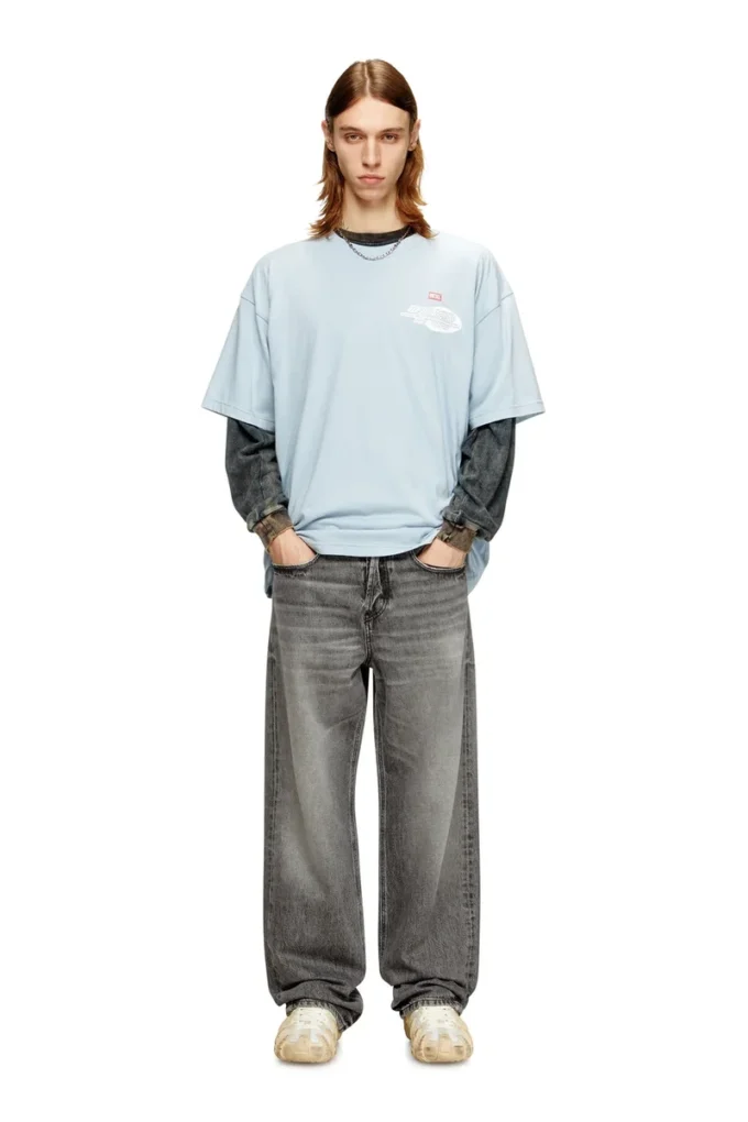 t-boxt-t23 Baumwoll-T-Shirt mit Grafikprint