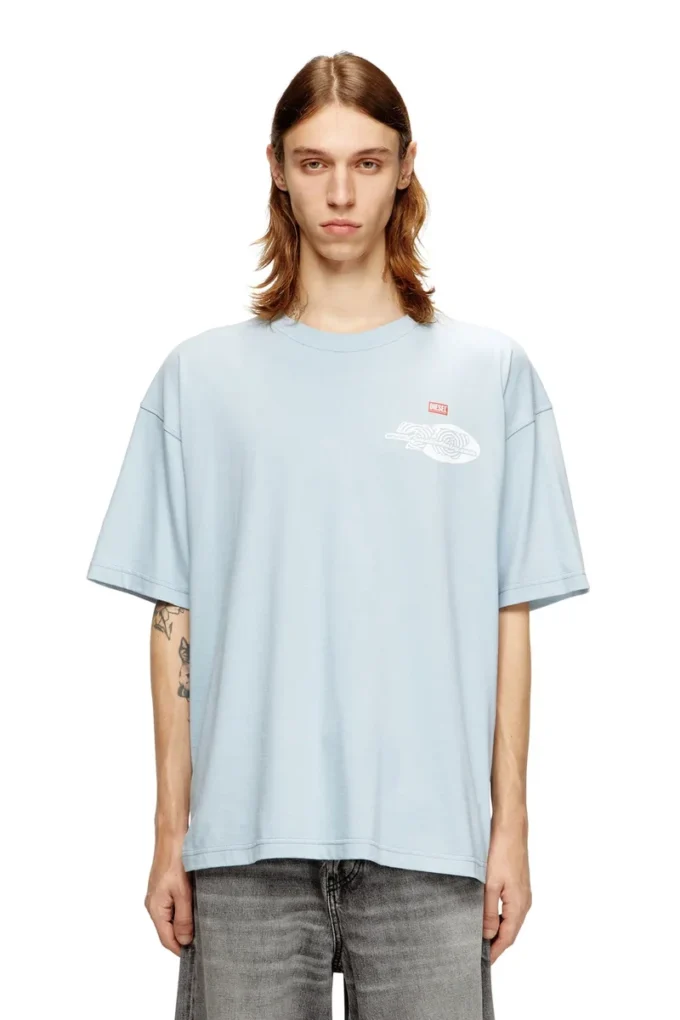 t-boxt-t23 Baumwoll-T-Shirt mit Grafikprint