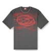 t-boxt-t5 Baumwoll-T-Shirt mit ovalem D-Print