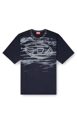 t-boxt-t5 Baumwoll-T-Shirt mit ovalem D-Print