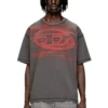 t-boxt-t5 Baumwoll-T-Shirt mit ovalem D-Print