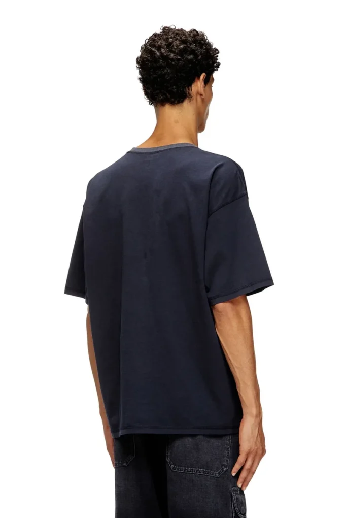 t-boxt-t5 Baumwoll-T-Shirt mit ovalem D-Print