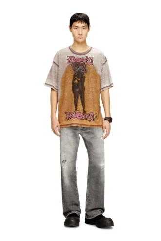 t-boxt-v12 Lockeres T-Shirt mit Print und Nieten