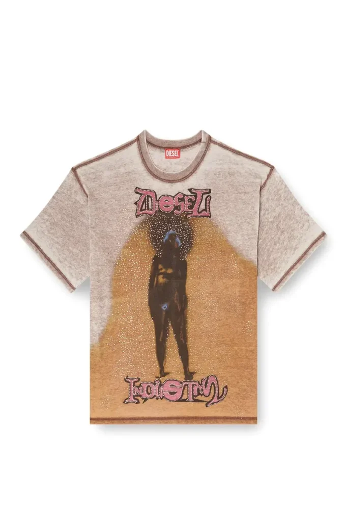 t-boxt-v12 Lockeres T-Shirt mit Print und Nieten