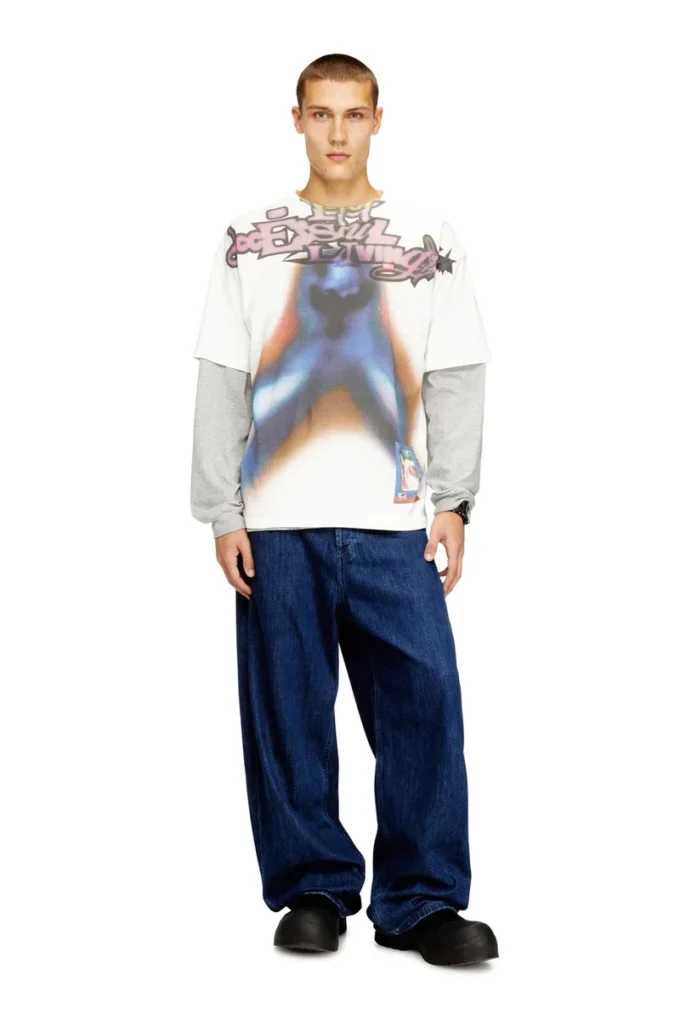 t-boxt-v13 Lockeres Baumwoll-T-Shirt mit Digitaldruck