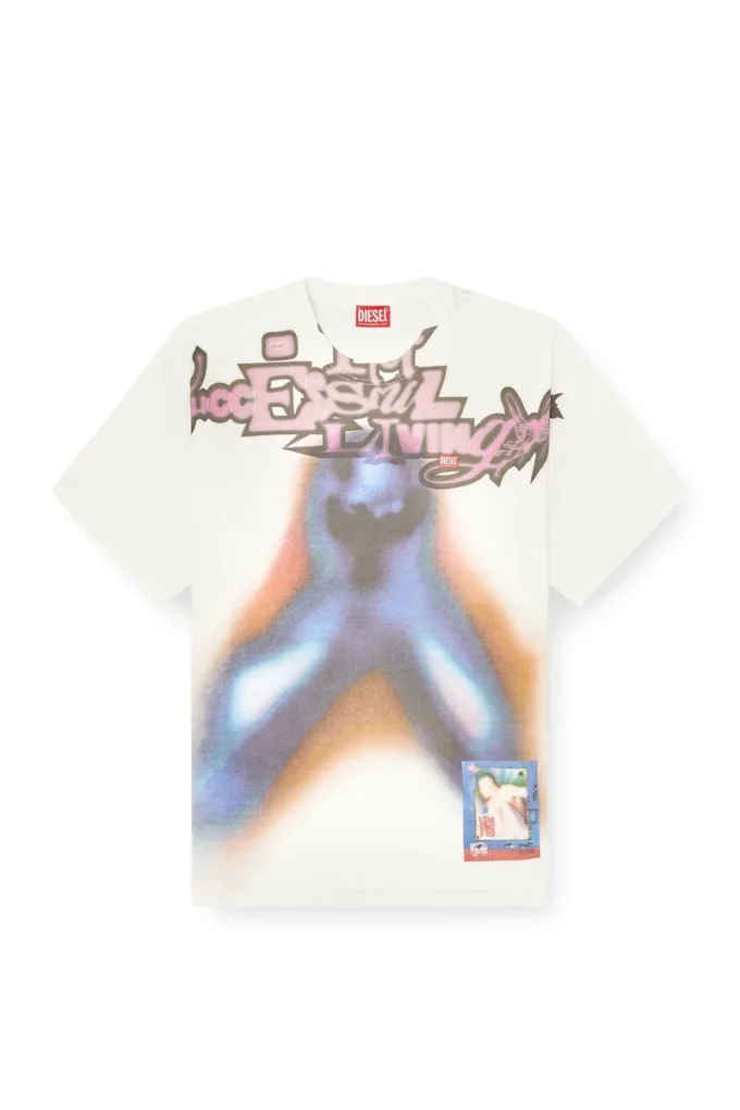 t-boxt-v13 Lockeres Baumwoll-T-Shirt mit Digitaldruck