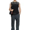 t-brico-new Verblasstes Tanktop mit ausgeschnittenem ovalen D
