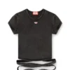 t-bunny-tail-r1 T-Shirt im Denim-Look mit Wickelbändern