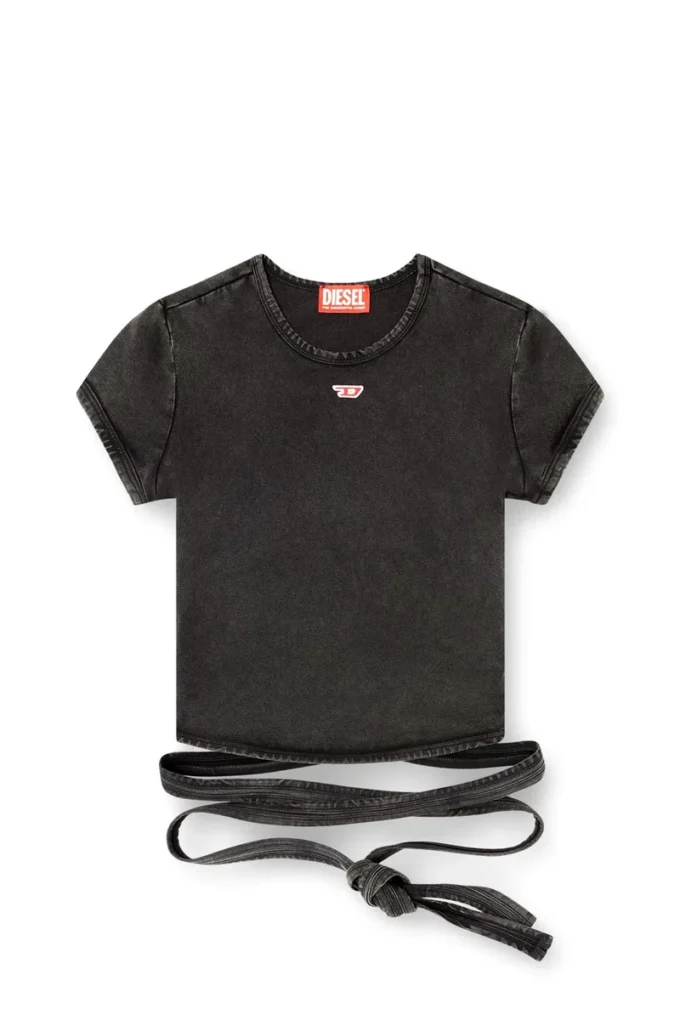 t-bunny-tail-r1 T-Shirt im Denim-Look mit Wickelbändern