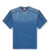 t-craoxt Baumwoll-T-Shirt mit kontrastierenden Overlock-Nähten