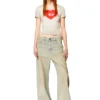 t-ele Geripptes T-Shirt mit Wasserfarben-Herz D t-ele Geripptes T-Shirt mit Wasserfarben-Herz D