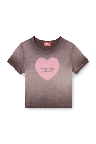 t-ele Geripptes T-Shirt mit Wasserfarben-Herz D