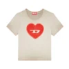t-ele Geripptes T-Shirt mit Wasserfarben-Herz D t-ele Geripptes T-Shirt mit Wasserfarben-Herz D